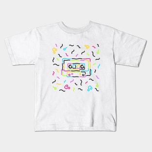 Retro Cassette Memphis Style Kids T-Shirt